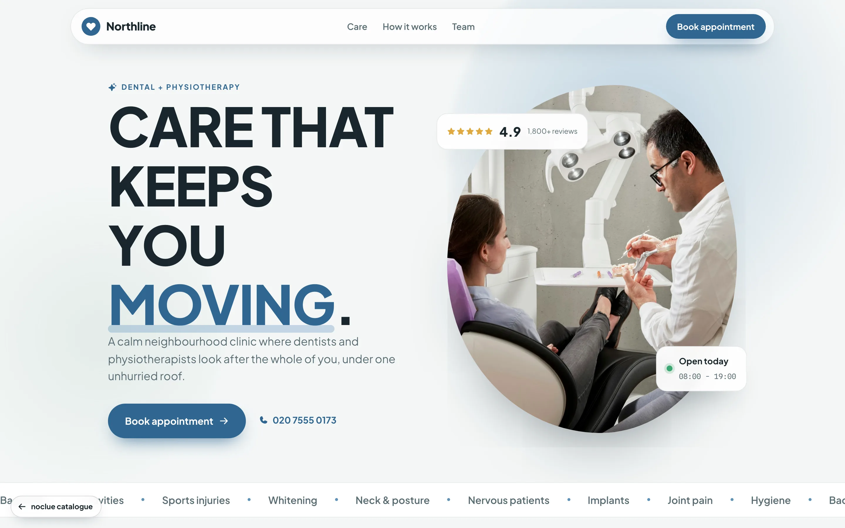 Clinic website with a calm, distinctive look from our design team